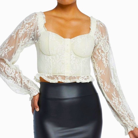NWT Lace corset long sleeve top - Picture 1 of 5